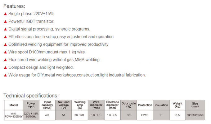 Mini-FCW-120SNY Schweißgerät